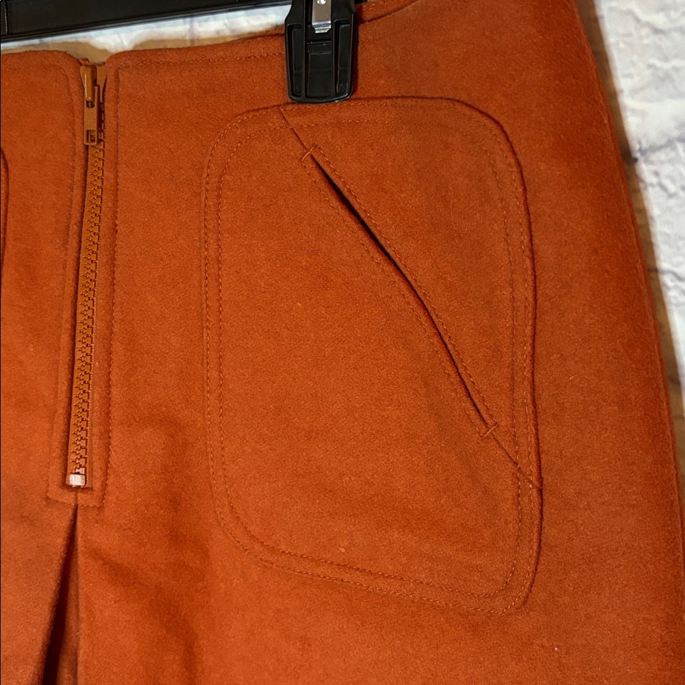 🔵GAP Burnt Orange Wool Ready To Wear Mini Skirt - Picture 7 of 12